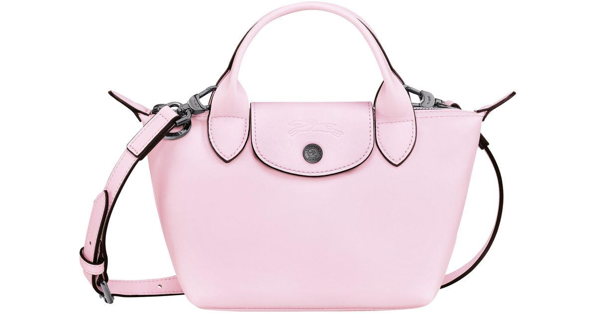 Longchamp Extra Small Le Pliage Leather Top Handle Bag in Pink Lyst