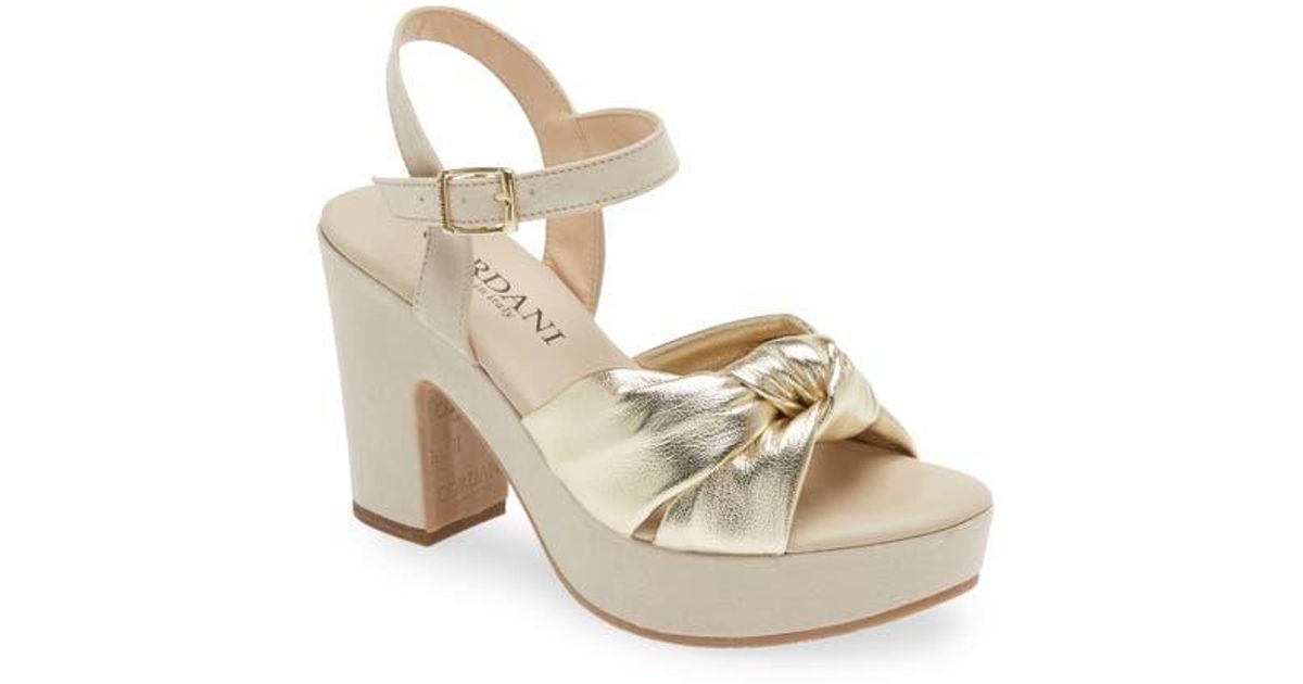 Cordani Lola Knotted Platform Sandal in Natural | Lyst