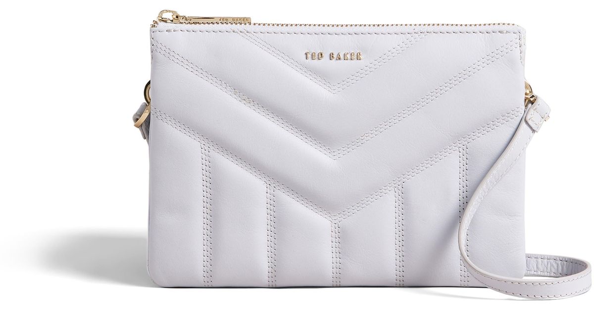 Ted Baker Ayasini Quilted Leather Crossbody Bag in White Lyst