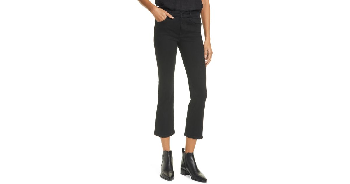 FRAME Le Pixie Mini Boot Crop Jeans in Black | Lyst