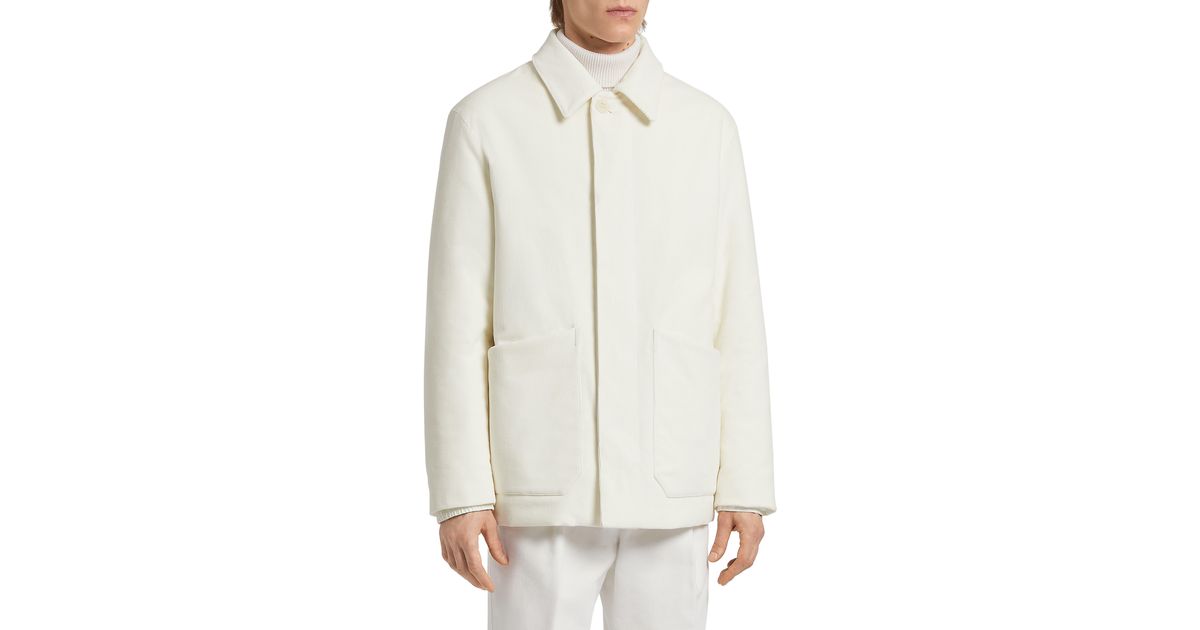 Zegna Cashco Elements Corduroy Chore Jacket in White for Men | Lyst