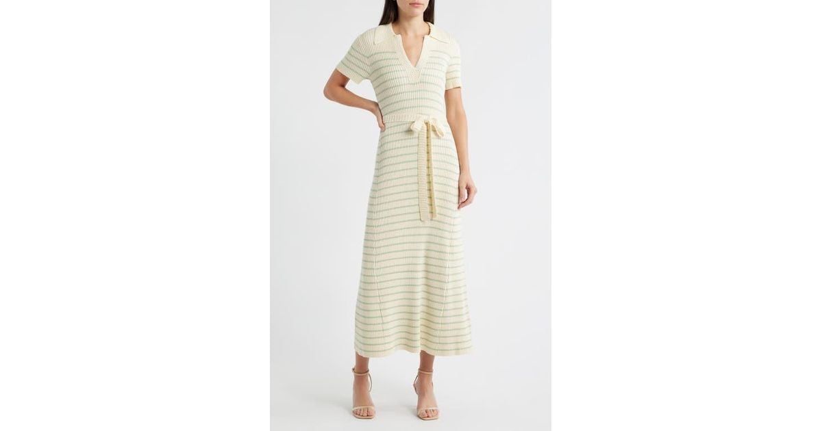 zoe and claire midi sweater dress Zoe And Claire Stripe Midi Sweater Dress In Black