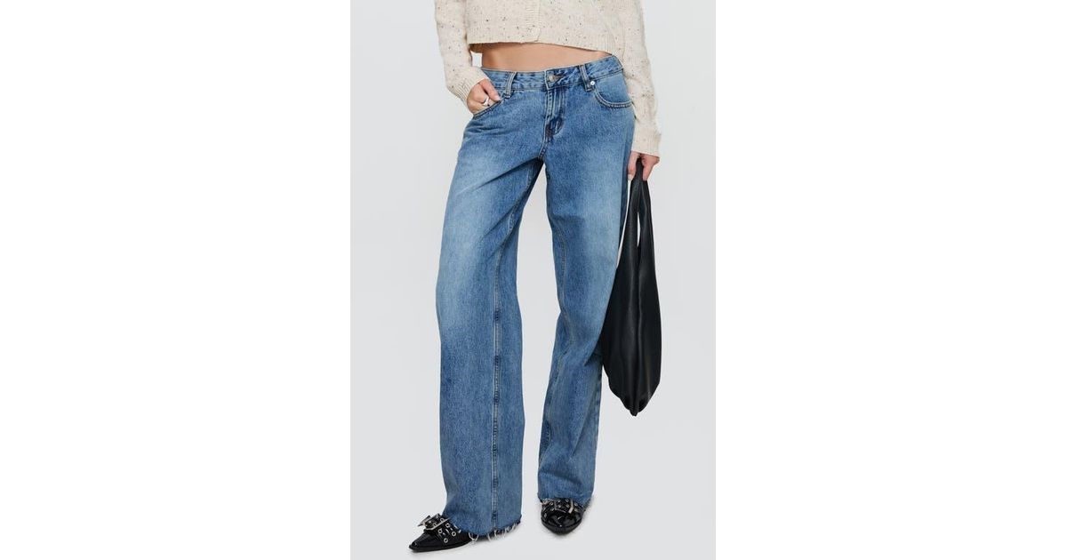 Princess Low Princess Polly Sabryna Low Rise Wide Leg Jeans in Blue | Lyst