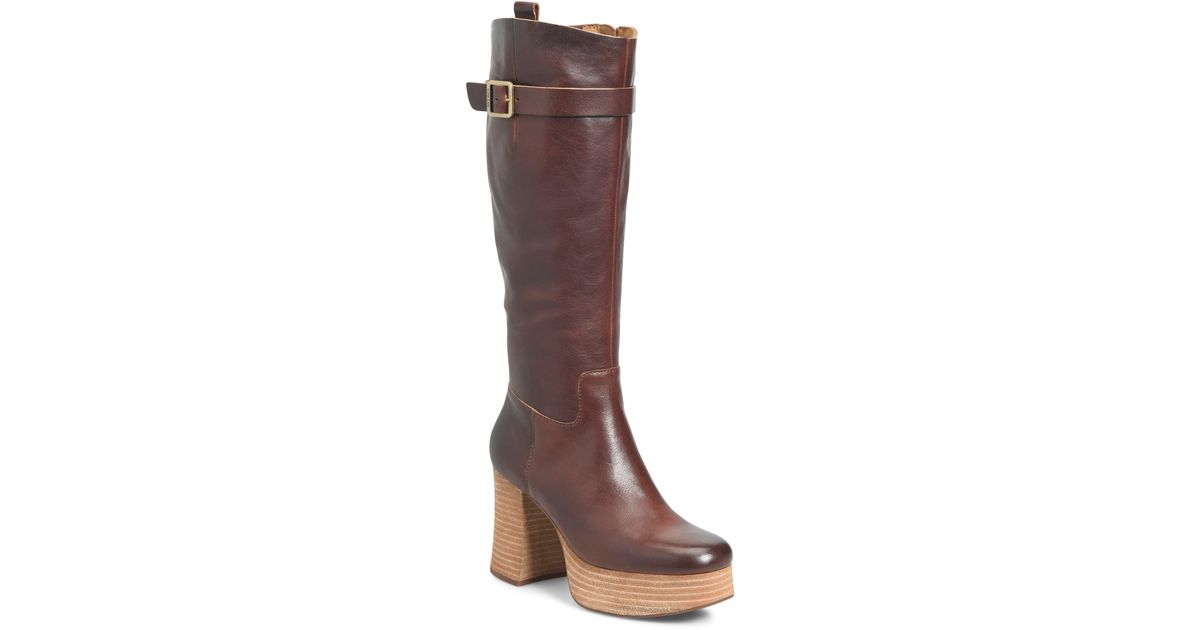 KorkEase Korkease Becky Platform Knee High Boot in Brown Lyst