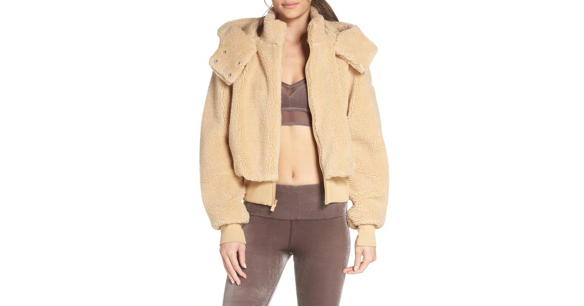 Alo Yoga Foxy Faux Fur Jacket In Camel Natural Lyst