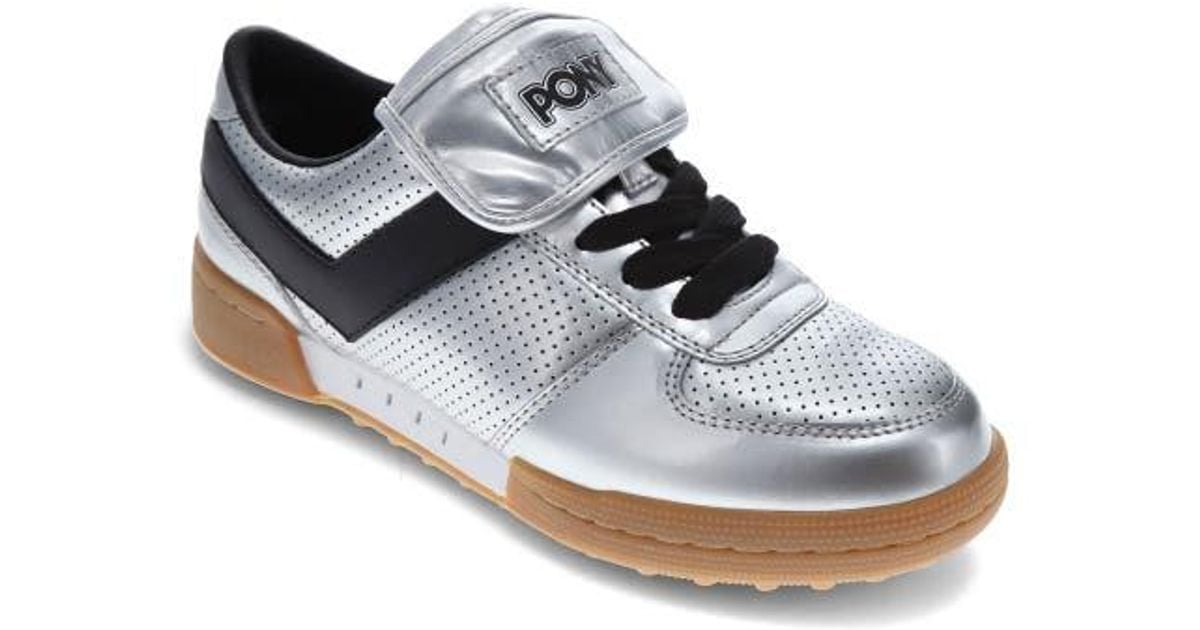 Product Of New York Retro Mirror Metallic Leather Sneakers in Blue for ...