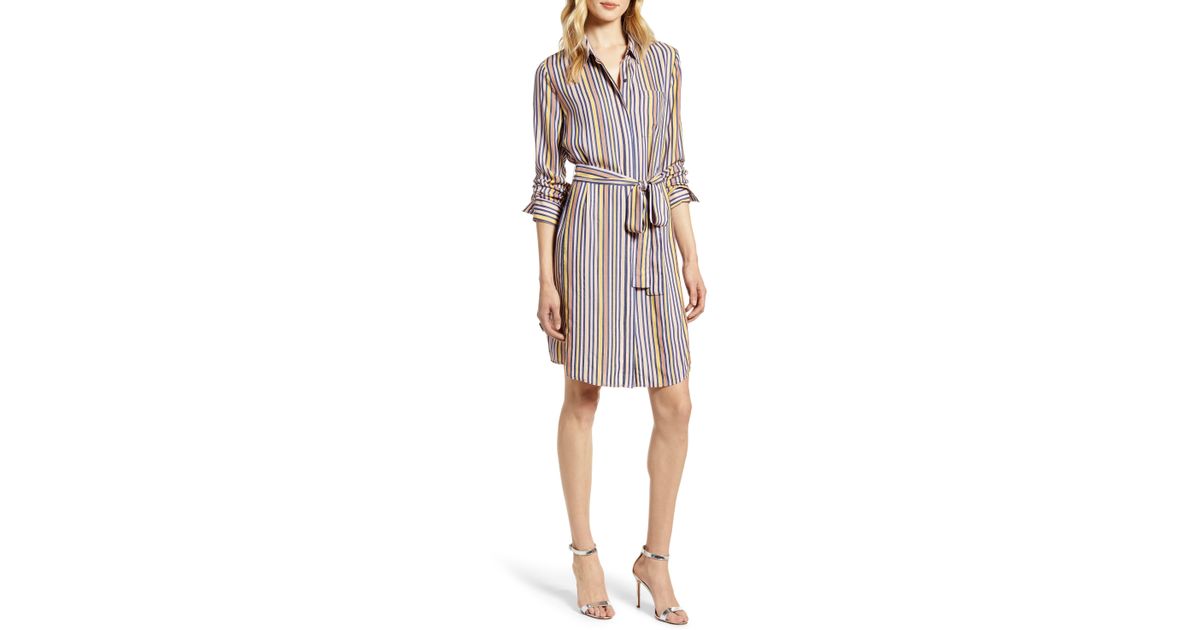 Halogen Halogen Stripe Shirtdress in Pink Lyst