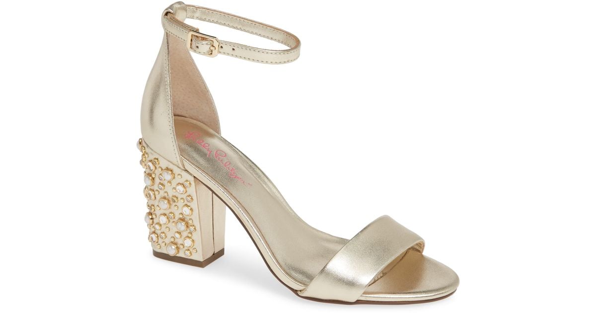 Lilly Pulitzer Leather Lilly Pulitzer Amber Lynn Embellished Heel ...