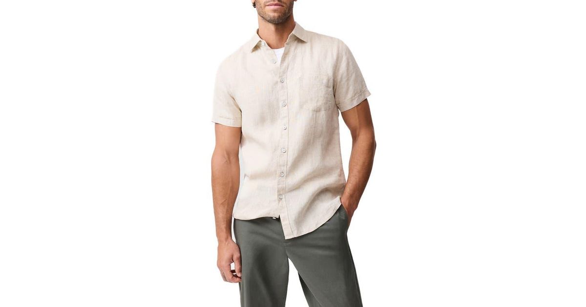 Rakarm Rodd Rodd & Gunn Palm Beach Sports Fit Short Sleeve Linen Button-Up Shirt in ...