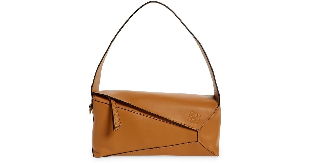 Loewe Puzzle Leather Hobo Bag in Brown | Lyst