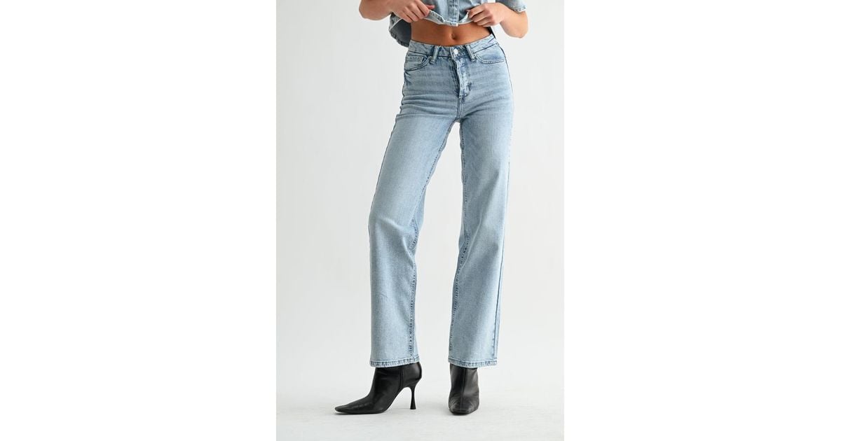 jemina-denim-high-rise-hidden-waistband-straight-leg-jeans-in-blue-lyst