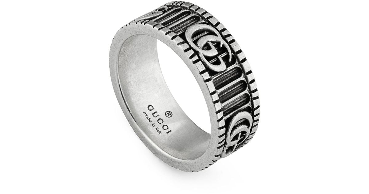 Gucci Gg Band Ring in Sterling Silver (Metallic) - Lyst