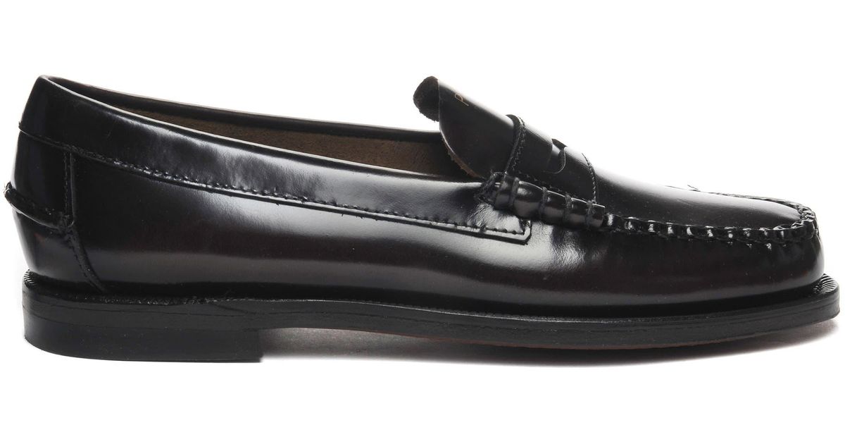 Sebago Classic Dan Tag Mismatched Penny Loafers in Black | Lyst