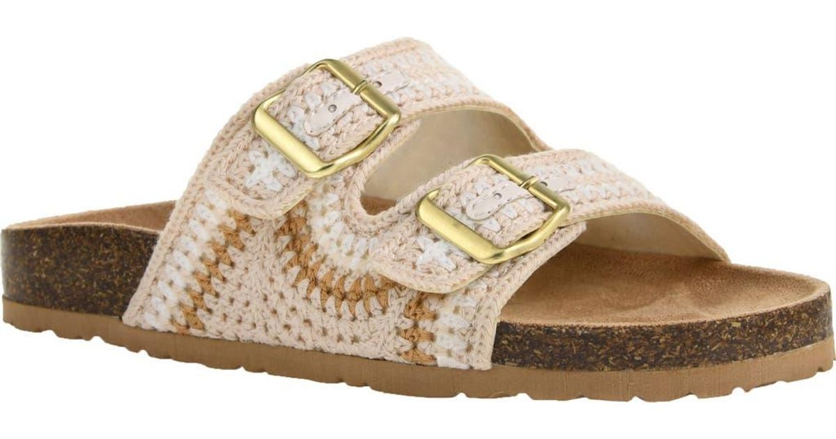 Dirty Laundry Women's Britnee Sandal - Natural Lug Sole Slide With Buckle Detail