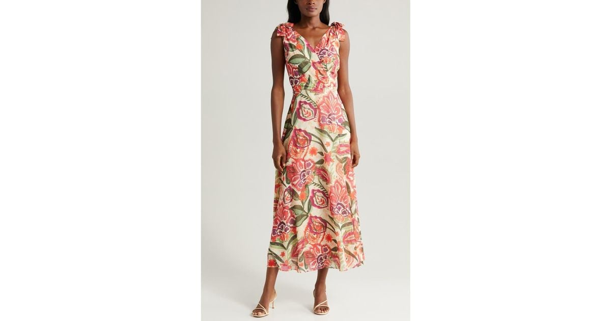 Chelsea28 Tie Shoulder Maxi Dress in Red Lyst