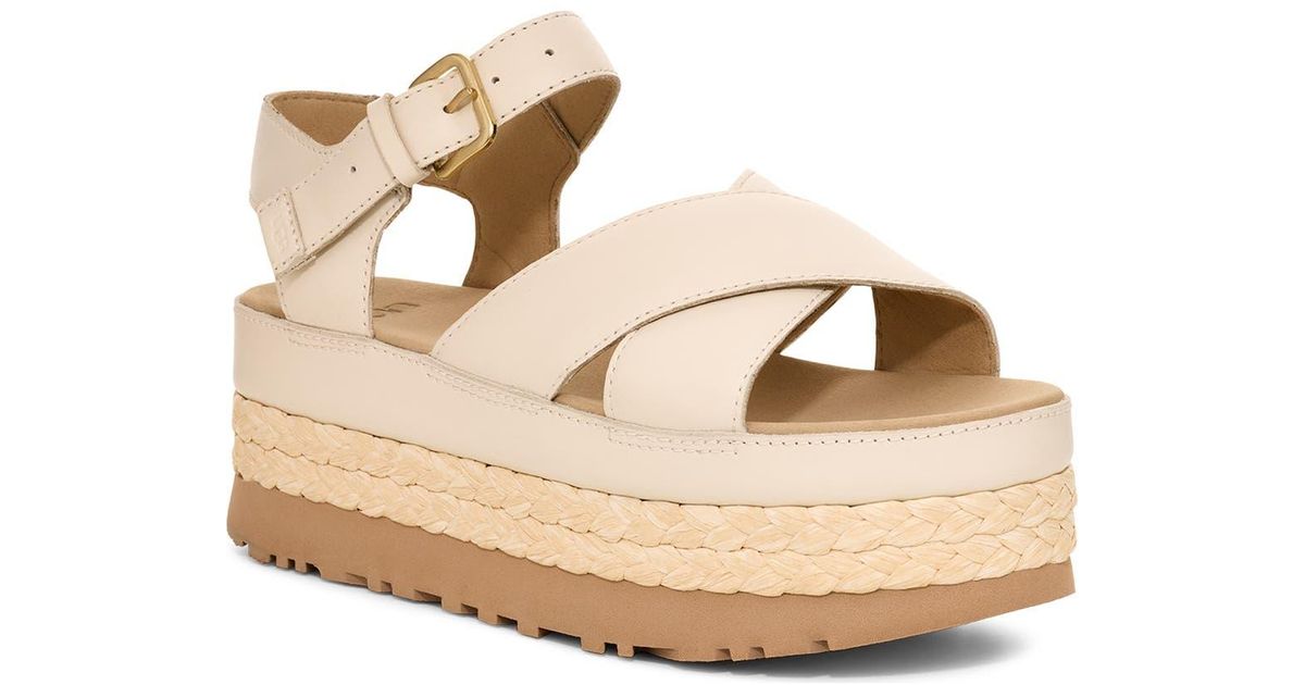 UGG Aubrey Ankle Strap Platform Sandal in Metallic Lyst