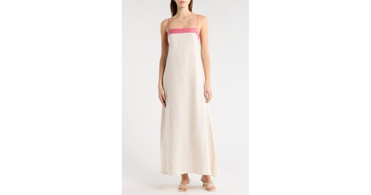 STAUD Laura Linen Maxi Dress in White | Lyst STAUD Laura Linen Maxi Dress in White | Lyst