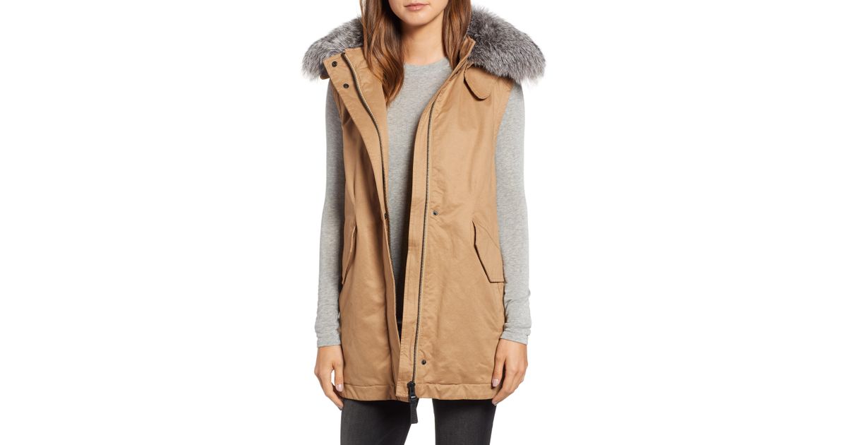 Derek Lam 10 Crosby Fox Fur Trim Down 