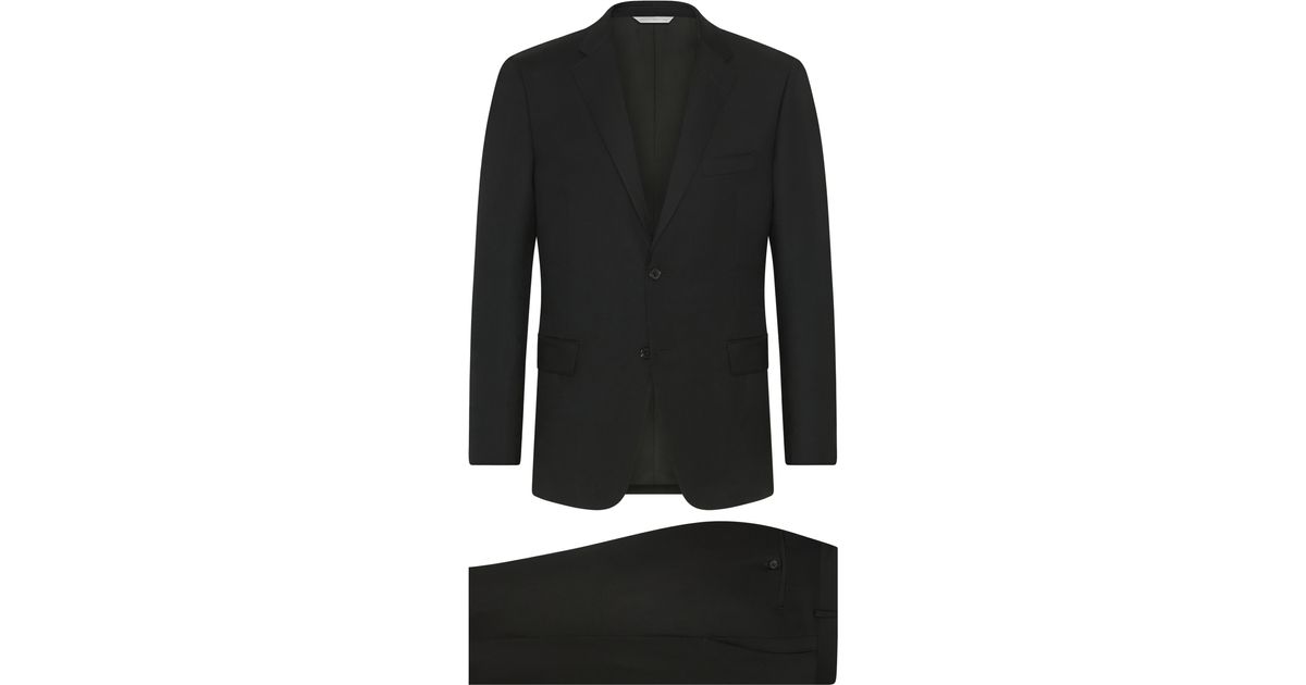 Samuelsohn Water Repellent Ice Wool Suit in Black for Men | Lyst