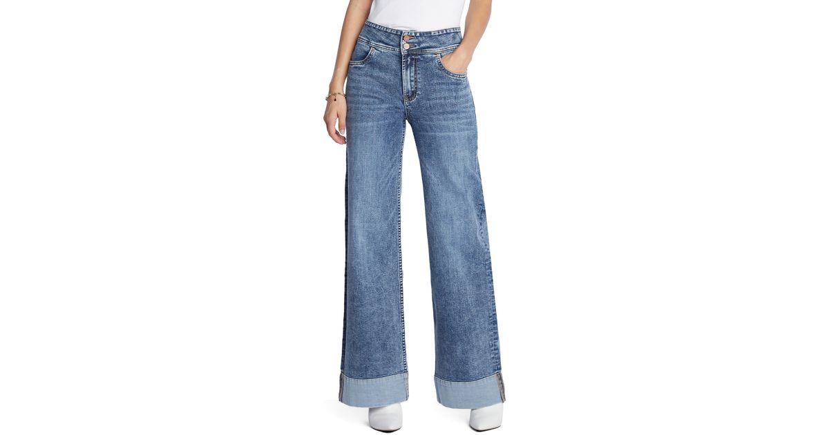 HINT OF BLU Mighty High Waist Wide Leg Jeans in Blue | Lyst