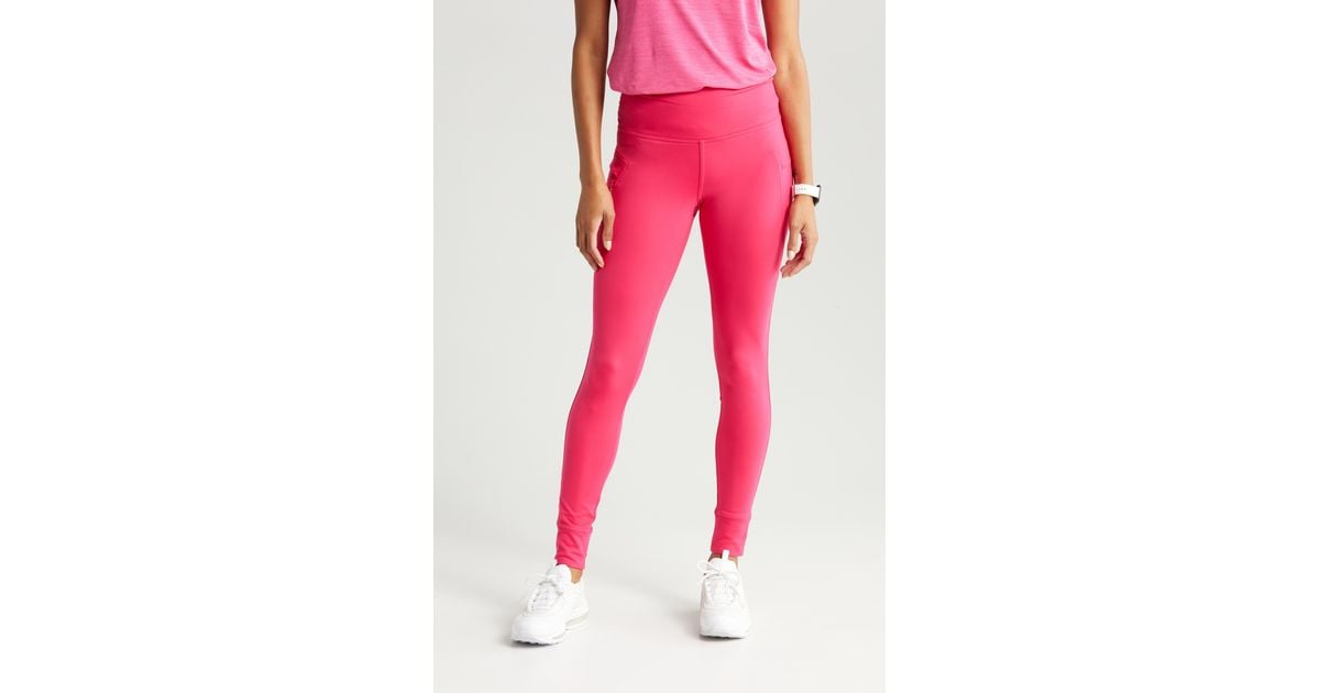 Zella Fleece Lined Performance Pocket leggings in Pink