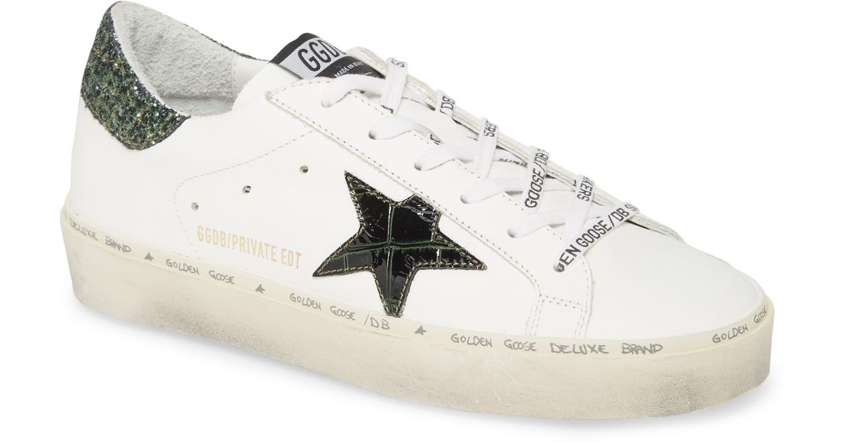 Golden Goose Deluxe Brand Hi Star Platform Sneaker in White/ Green ...