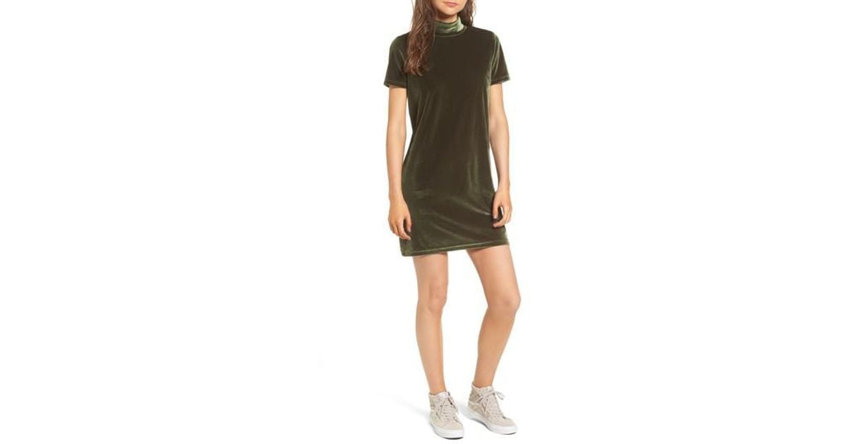 madewell green velvet dress