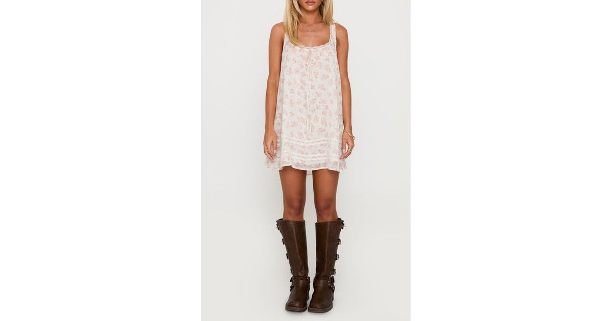 Princess Polly Alanah Print Minidress in White | Lyst
