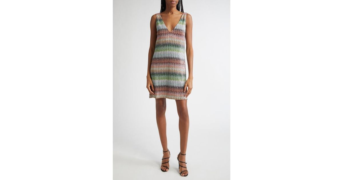 Robe Métallique Plissée Missoni - Taille 40 - Halterneck Mini - Occasion Très Bon état (portée Peu)