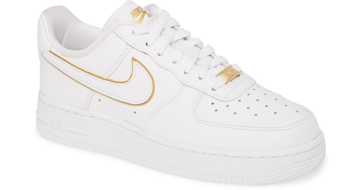 nike wmns air force 1 07 ess af1 white gold women shoes sneakers