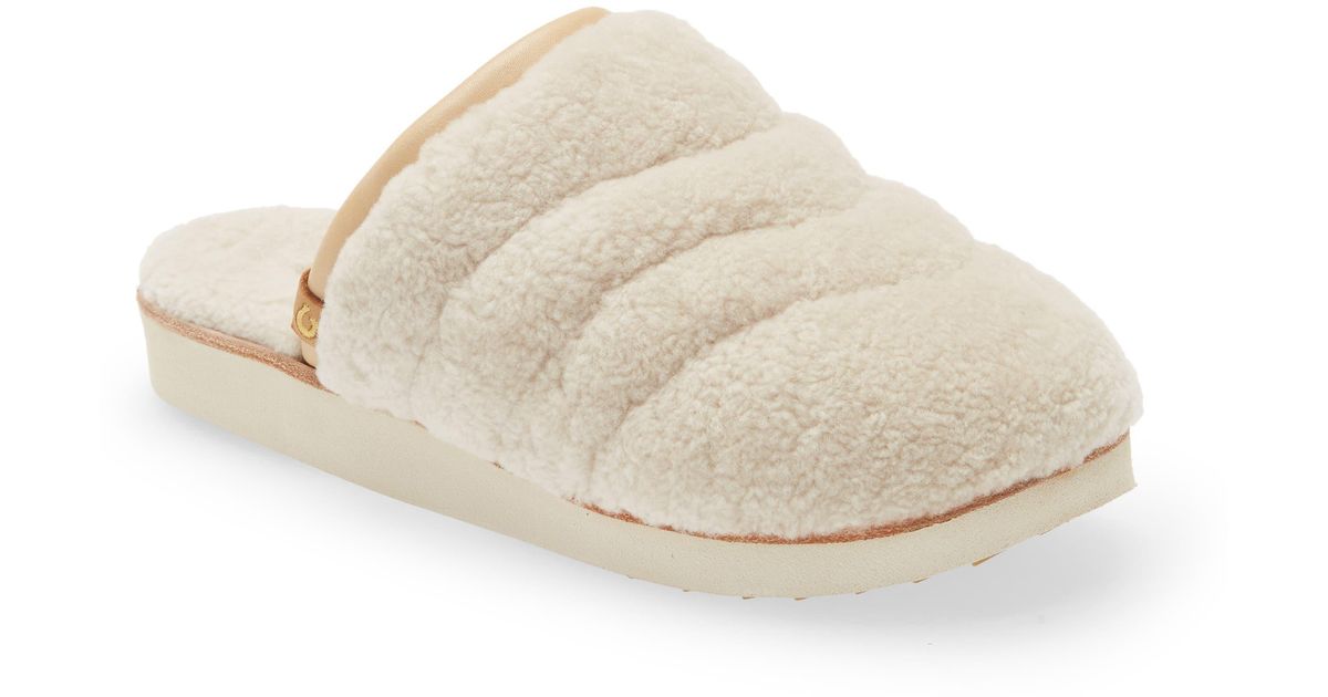 Olukai Pupu Mua Genuine Shearling Scuff Slipper | Lyst