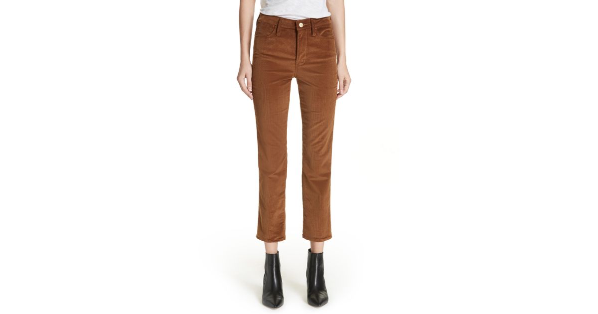frame le high straight corduroy