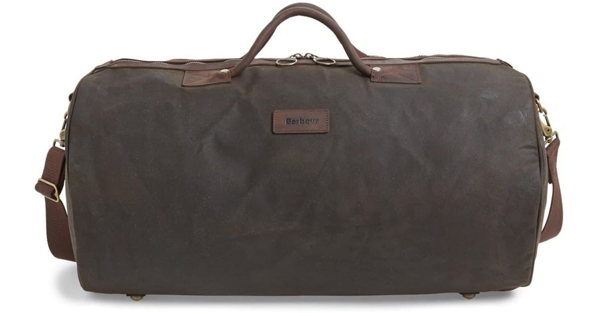 Barbour Waxed Canvas Duffle Bag in Olive (Green) for Men - Lyst