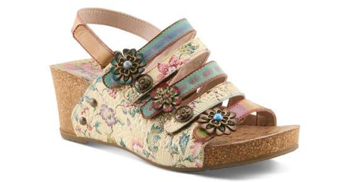 Spring Guide Wedge Spring Step Buckle It Up Strappy Wedge Sandal | Lyst