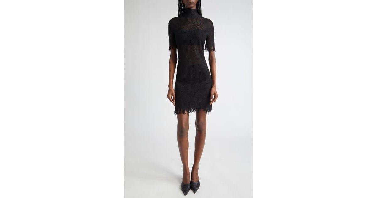 McQueen Cobweb Lace Minidress in Black | Lyst