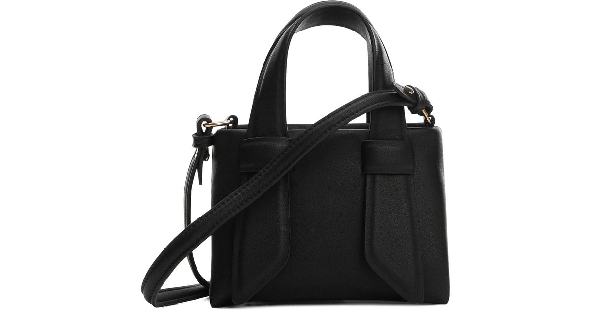 Mango Faux Leather Crossbody Bag in Black Lyst
