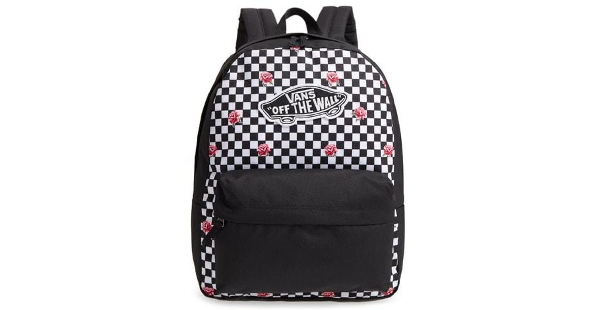 vans checkerboard rose backpack