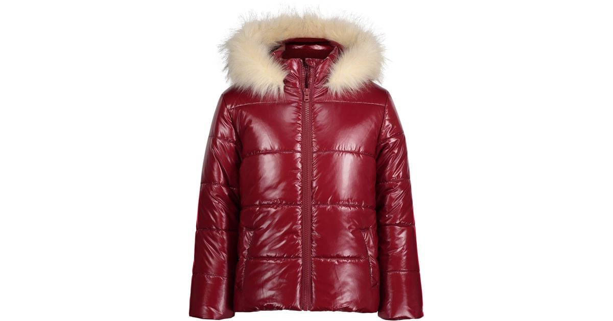 Hudson Jeans Kids' High Gloss Puffer Jacket in Red Lyst