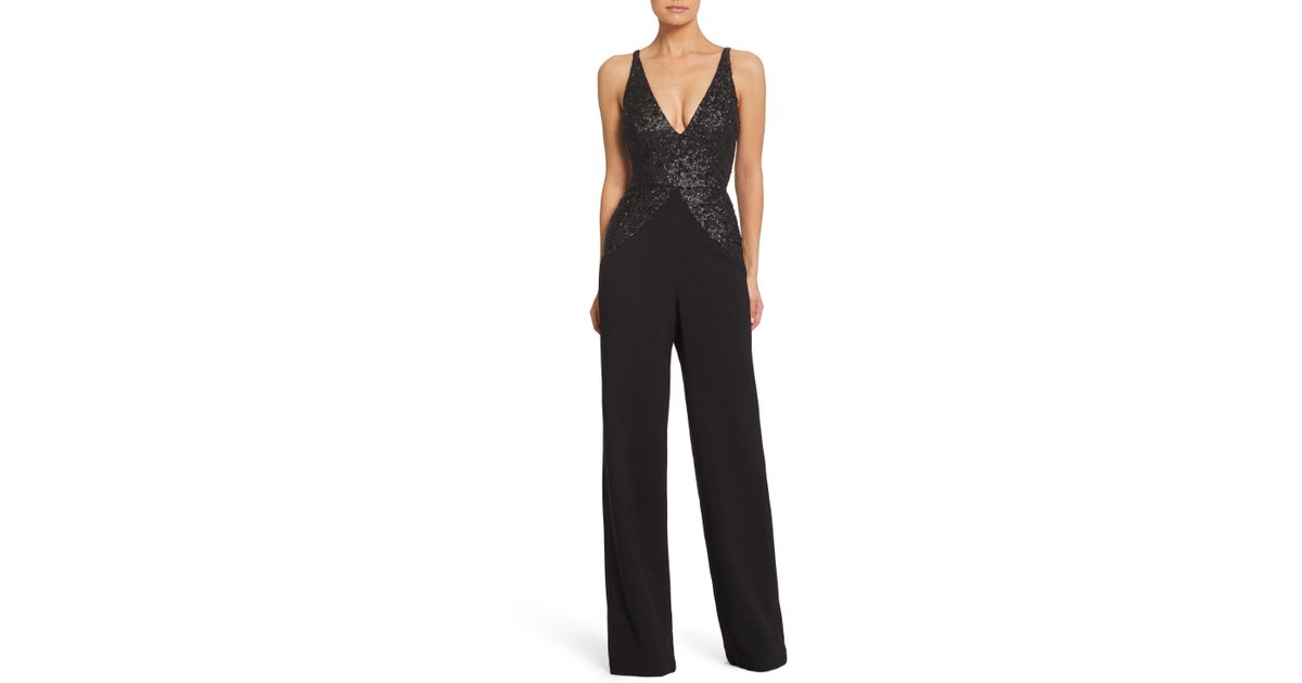 dress the population joey jumpsuit