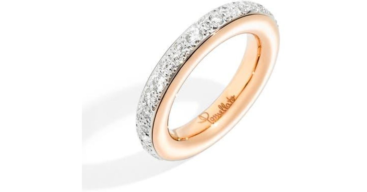 Pomellato Iconica Small Diamond Stacking Ring in White | Lyst