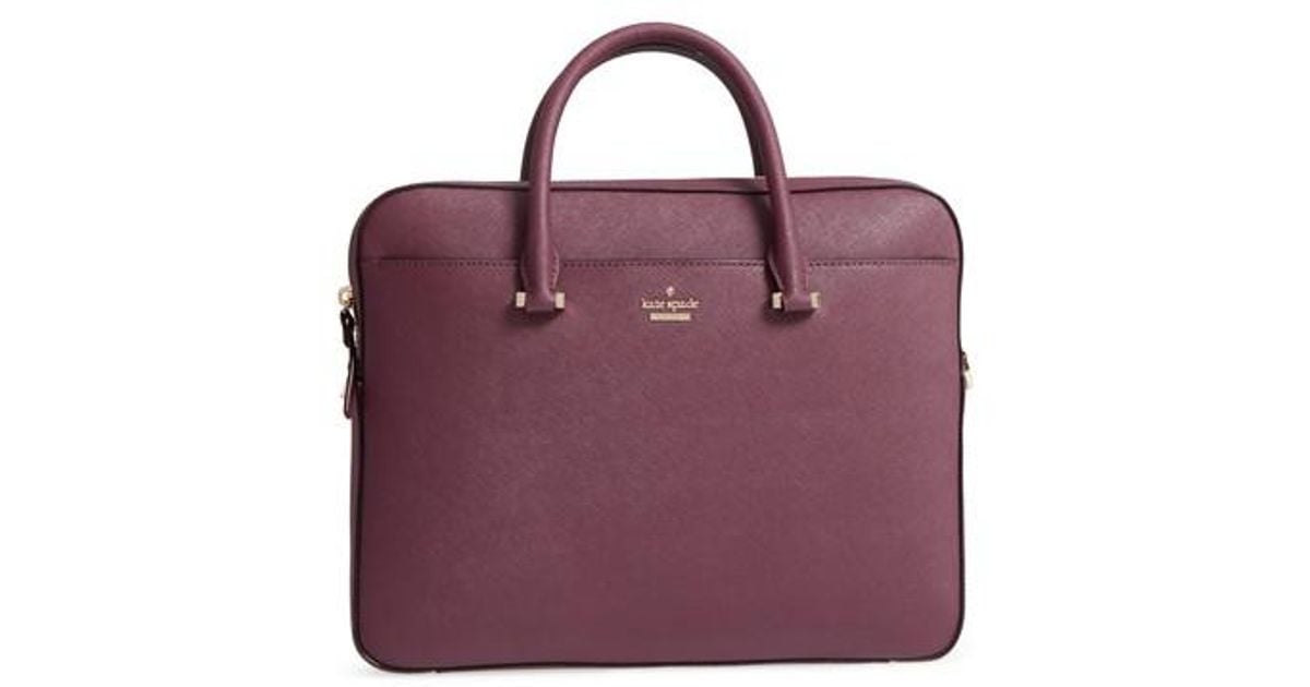 Kate Spade Saffiano Leather Laptop Bag - Purple in Deep ...