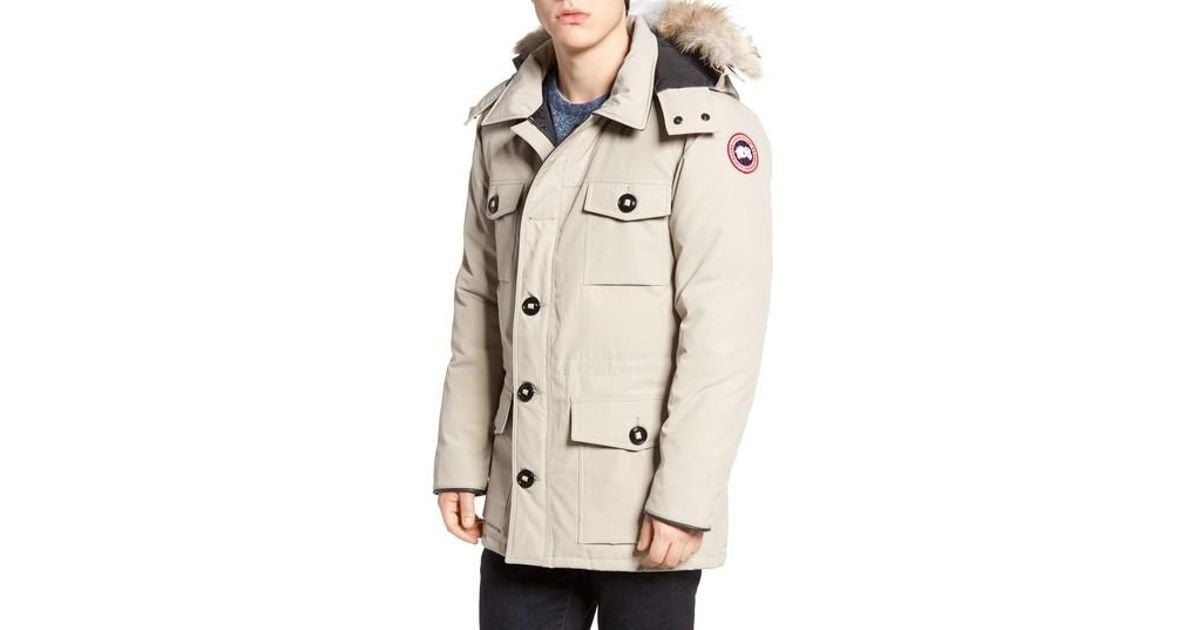 Canada Goose Goose 'banff' Slim Fit Parka With Genuine Coyote Fur Trim in  Green for Men - Lyst