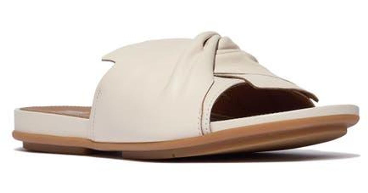 FitFlop Gracie Canvas Slide Sandals - Rose Foam