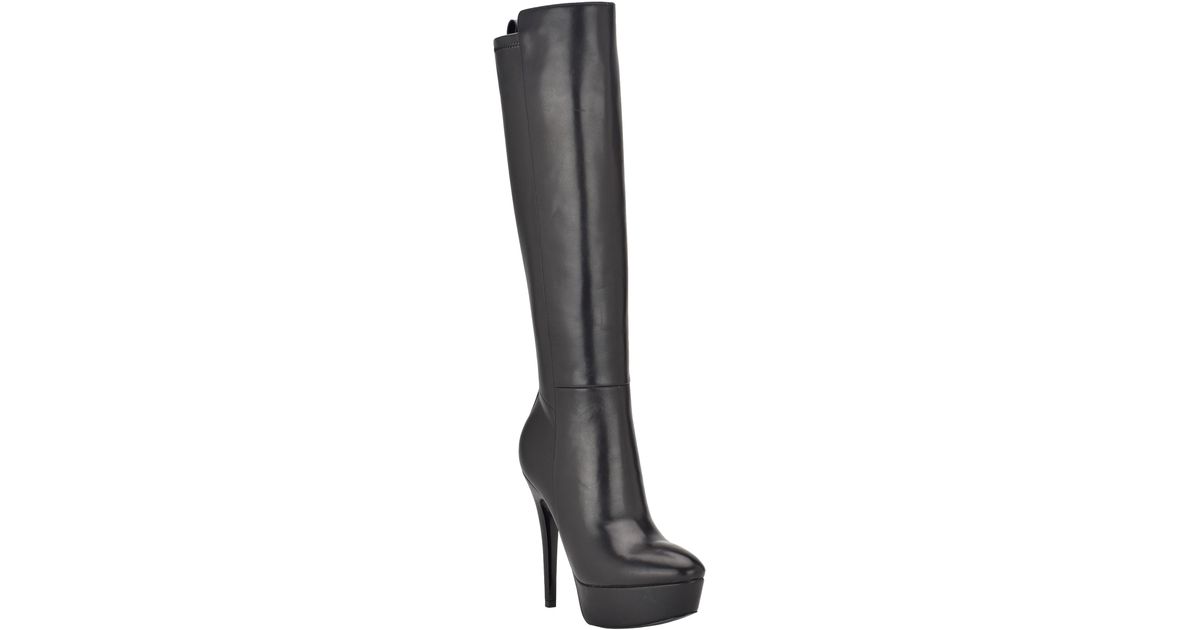 Guess Cadine Knee High Platform Boot in Black | Lyst