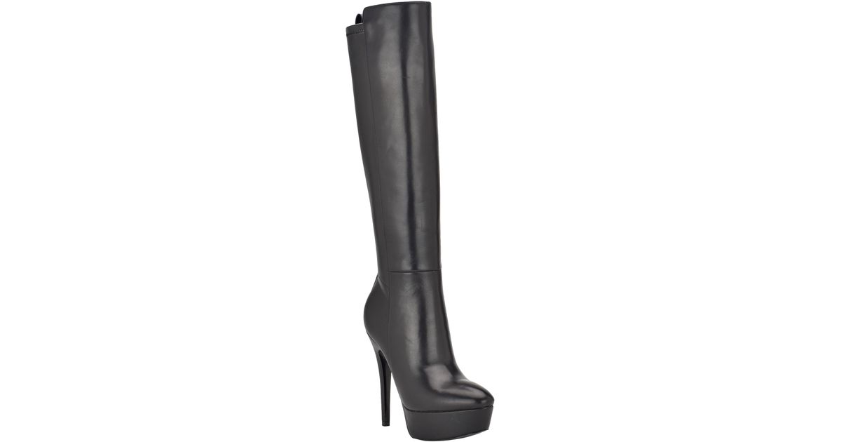 Guess Cadine Knee High Platform Boot in Black Lyst