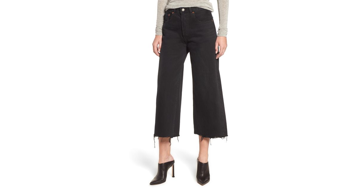 levi's high water wide leg black