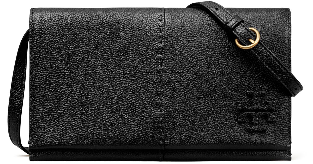 Tory Burch Mcgraw Leather Crossbody Bag in Black Lyst