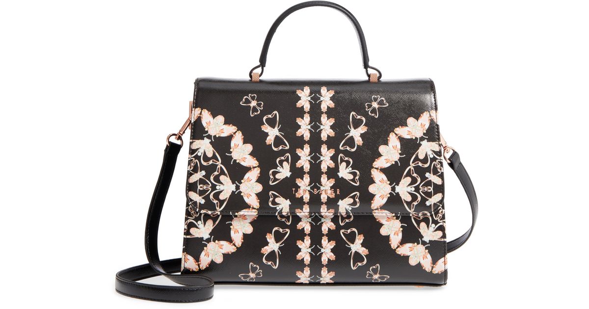Ted Baker Buzzy Queen Bee Faux Leather Satchel in Black | Lyst