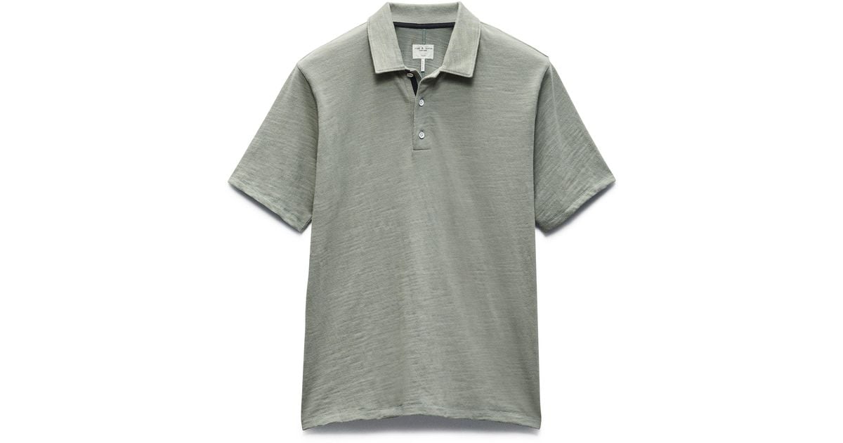 Rag & Bone Classic Flame Polo in Gray for Men | Lyst