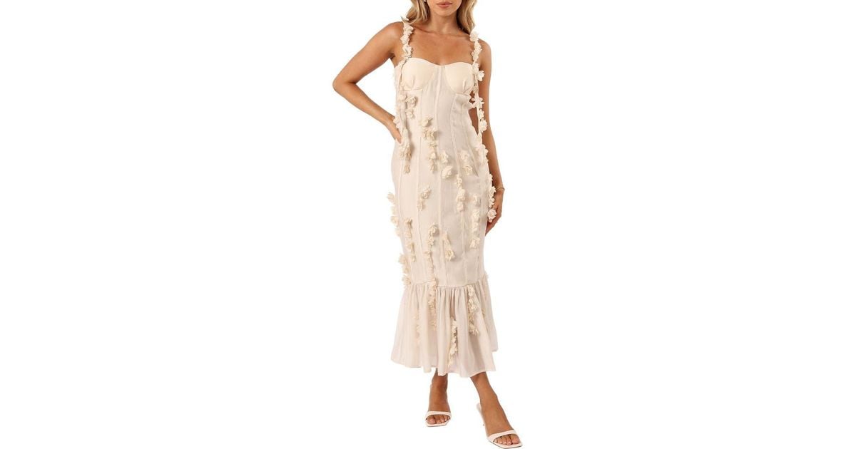 waist cut out midi dress Paolo Cut Out Midi Dress Large / Ivory Natural